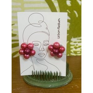 Vintage Pink Cluster Clip-On Non-pierced Earrings